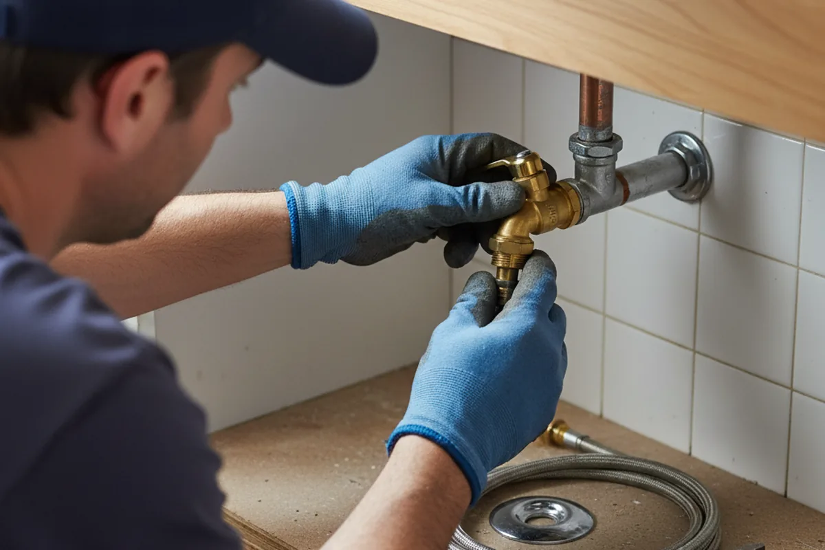 Shutoff valve and fitting work during Faucet and Fixture Repair in Sand Lake